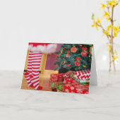 Dekorieren des Weihnachtsbaumes Karte (Gelbe Blume)