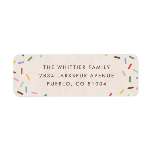 Dekorieren + feiern Sprinklen-Adressenaufkleber (Vorne)