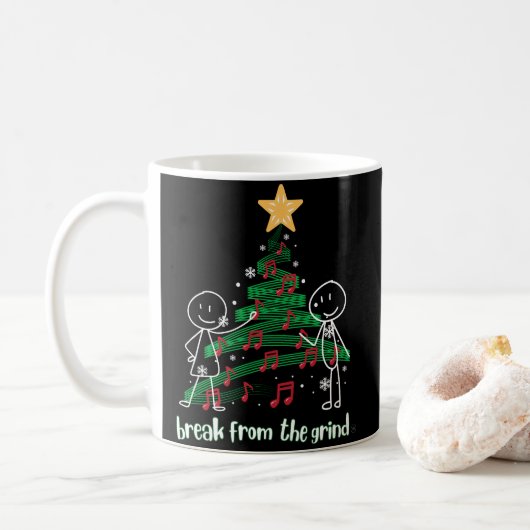 Dekorieren Sie die Xmas Tree BFTG Kaffee-Tasse Kaffeetasse (Mit Donut)