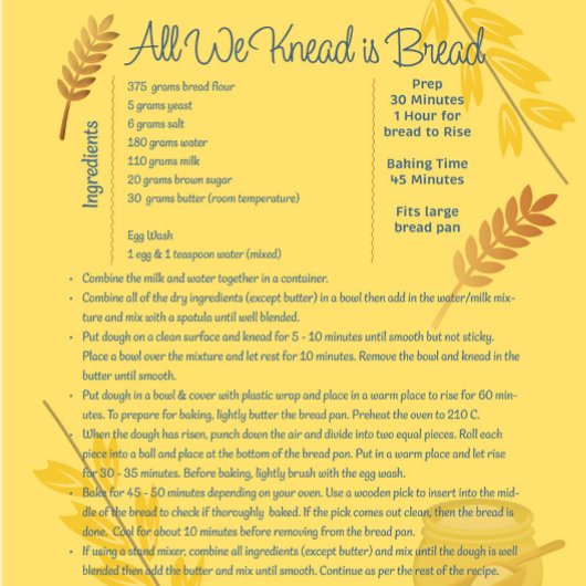 Dekorieren Sie Ihre Küche mit einem köstlichen Rez Leinwanddruck