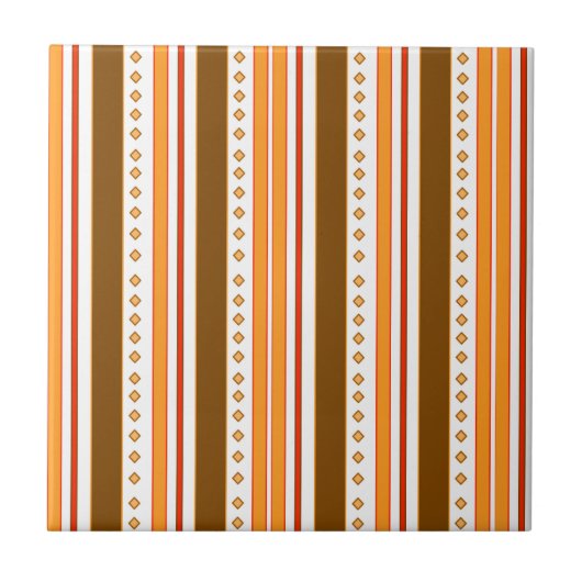 Dekorieren Tile Retro Orange braunes Muster Print  Fliese (Vorderseite)