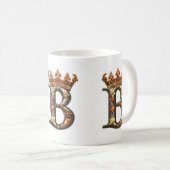 Dekoriert Alphabet B mit Krone Kaffeetasse (VorderseiteRechts)