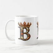 Dekoriert Alphabet B mit Krone Kaffeetasse (Links)