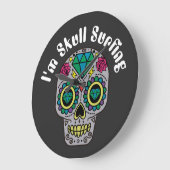 Dekorierte Abstrakte Schädeluhr Große Wanduhr (Winkel)