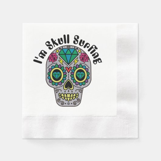 Dekorierte Abstrakte Skull Napkins Serviette (Vorderseite)