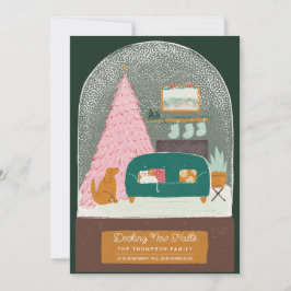 Dekorierte Ankündigung der neuen Hallen zum Schnee