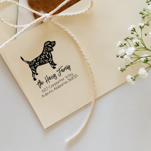 Dekorierte Beagle Family Rücksendeadresse Gummistempel