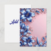 Dekorierte Blumenkomposition Hochzeitsrahmen Einladung (Vorne/Hinten)