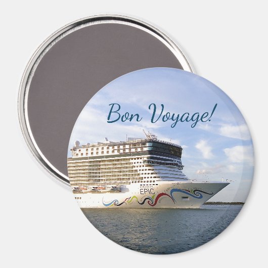 Dekorierte Bootsfahrt Bow Bon Voyage Magnet (Vorderseite/Rückseite)