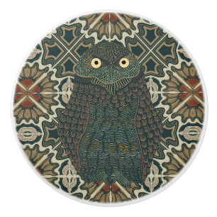 Dekorierte Burgschale Goldene Brauntöne Keramikknauf