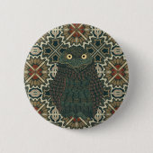 Dekorierte Burrowing Owl Golden Brown Earth Tones Button (Vorderseite)