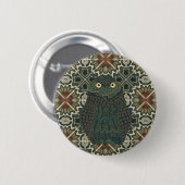 Dekorierte Burrowing Owl Golden Brown Earth Tones Button (Vorne & Hinten)