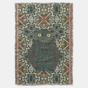 Dekorierte Burrowing Owl Golden Brown Earth Tones Decke
