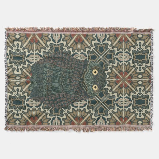 Dekorierte Burrowing Owl Golden Brown Earth Tones Decke (Vorderseite)