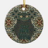 Dekorierte Burrowing Owl Golden Brown Earth Tones Keramik Ornament (Vorne)