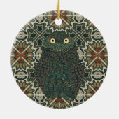 Dekorierte Burrowing Owl Golden Brown Earth Tones Keramik Ornament (Hinten)