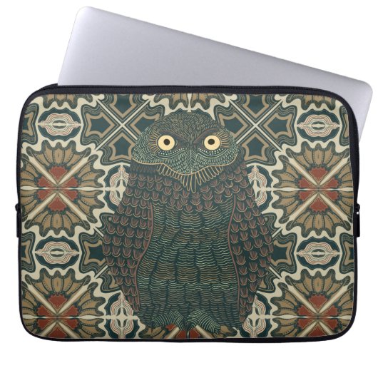 Dekorierte Burrowing Owl Golden Brown Earth Tones Laptopschutzhülle (Vorderseite)