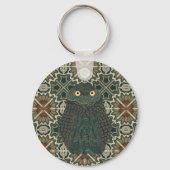 Dekorierte Burrowing Owl Golden Brown Earth Tones Schlüsselanhänger (Vorderseite)