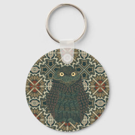 Dekorierte Burrowing Owl Golden Brown Earth Tones Schlüsselanhänger