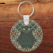 Dekorierte Burrowing Owl Golden Brown Earth Tones Schlüsselanhänger (Vorderseite)