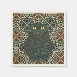 Dekorierte Burrowing Owl Golden Brown Earth Tones Serviette