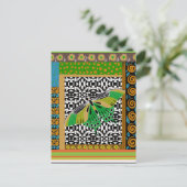 Dekorierte Butterfly-Gemusterte BlumenCollage Postkarte (Stehend Vorderseite)