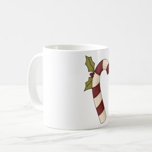 Dekorierte Candy Cane Weihnachtssüße Kaffeetasse (Vorderseite Links)