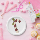 Dekorierte Candy Cane Weihnachtssüße Pappteller (Party)