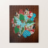 Dekorierte Cut-Out Weihnachtszucker-Cookies Puzzle (Vertikal)