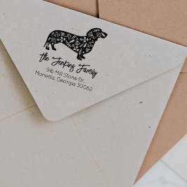 Dekorierte Dackel Rücksendeadresse Gummistempel