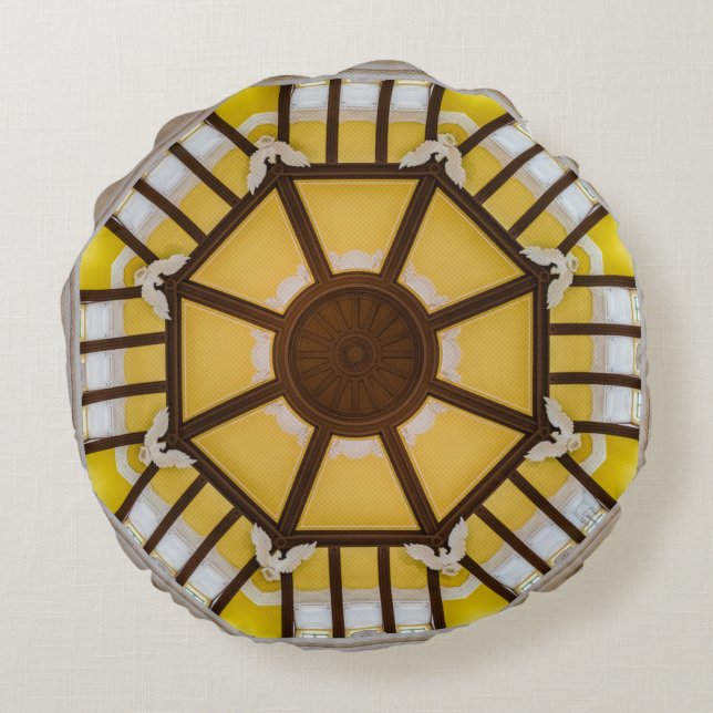 Dekorierte Decke am Bahnhof Tokio Rundes Kissen (Rückseite)