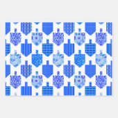 Dekorierte Dreidels weiß Geschenkpapier Set (Vorderseite 3)