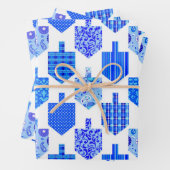 Dekorierte Dreidels weiß Geschenkpapier Set (Beispiel)