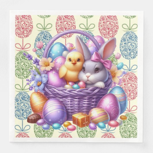 Dekorierte Eier Serviette (Vorderseite)