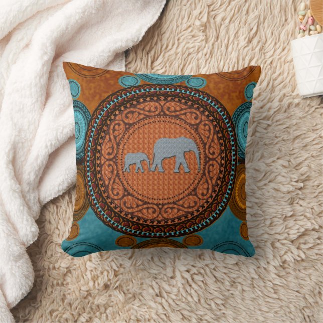 Dekorierte Elefanten American MoJo Pillow Kissen (Decke)