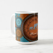 Dekorierte Elefanten Kaffee-Tasse Kaffeetasse (Vorderseite Links)