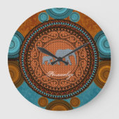 Dekorierte Elefantensäulen Große Wanduhr (Vorderseite)