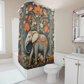 Dekorierte Elephant William Morris Inspirierte flo Duschvorhang (Beispiel)