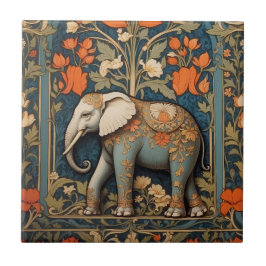 Dekorierte Elephant William Morris Inspirierte flo Fliese