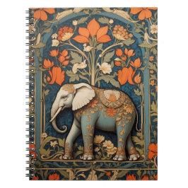 Dekorierte Elephant William Morris Inspirierte flo Notizblock