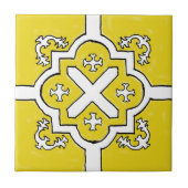 Dekorierte, gelb-spanische Fliesen (Vorderseite)