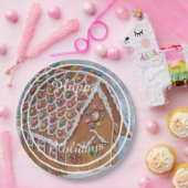 Dekorierte Gingerbread House Happy Holiday Party Pappteller (Party)