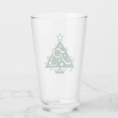Dekorierte grüne Weihnachtsbaumillustrierung Glas (Rückseite)