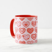 Dekorierte Herzen Tasse (Vorderseite Links)