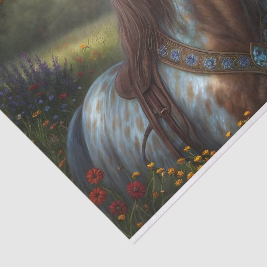 Dekorierte Horse-Wiese-Decoupage Seidenpapier (Ausschnitt)