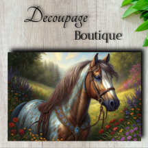 Dekorierte Horse-Wiese-Decoupage