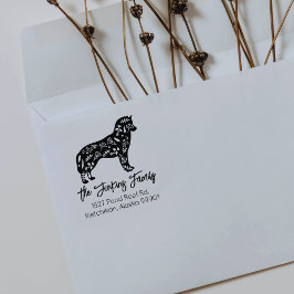 Dekorierte Husky-Rücksendeadresse Gummistempel