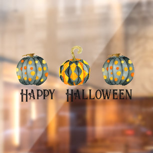 Dekorierte Kürbiskins Halloween, individuell anpas Fensteraufkleber