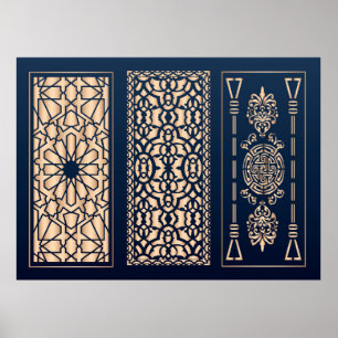 Dekorierte Laserschneidplatten Poster