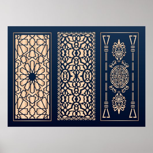 Dekorierte Laserschneidplatten Poster (Vorne)